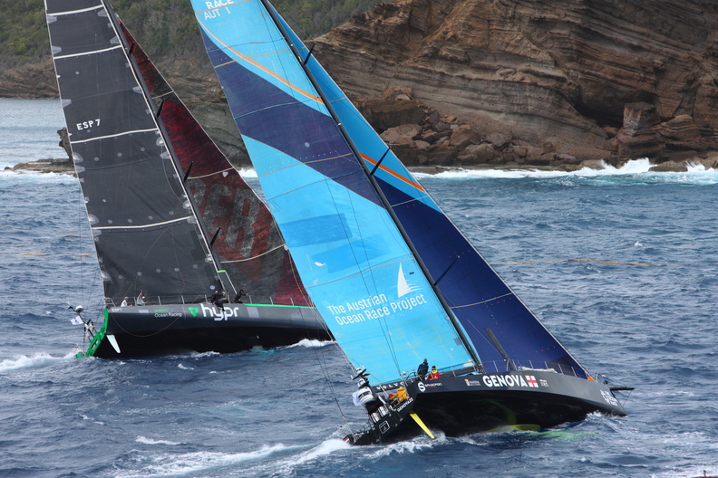 Sisi, VO65 sailed by Gerwin Jansen alongside Hypr, VO70 sailed by Emerald Racing Team 