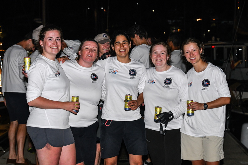 The serving crew of the RNSA return to Antigua on board the Challenger 72, Discoverer of Hornet