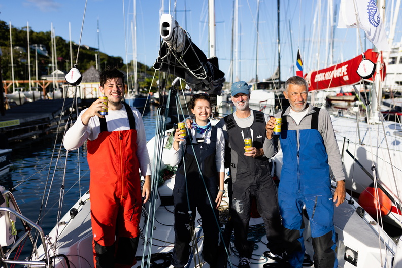 Sea Bear's crew celebrate being back ashore