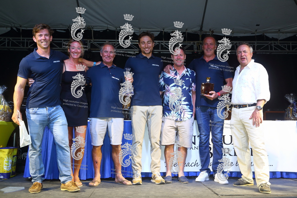 Team Zoulou collect their prize for 1st multihull to finish and 3rd in Multihull class