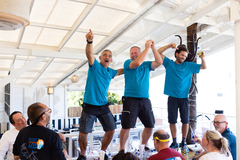 L'Esprit d'Equipe celebrate their finish at the AYC