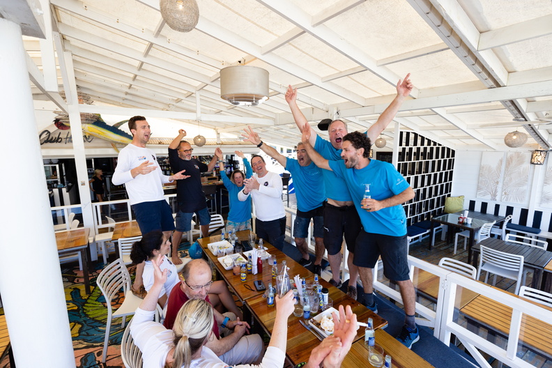 L'Esprit d'Equipe celebrate their finish at the AYC