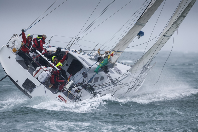 Red, Class40 racing in IRC Zero sailed by Hans Brouwer