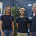 RORC CEO Jeremy Wilton congratulating François Gabart and Elodie-Jane Mettraux