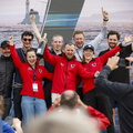 Crews celebrate the prize-giving