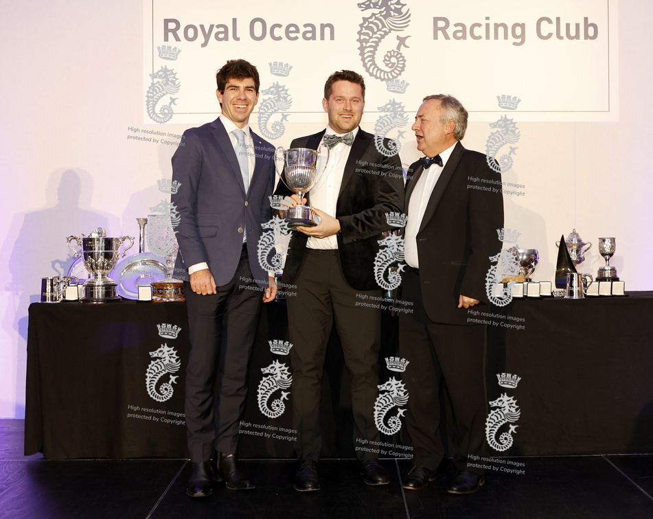  Sunrise crew collect the Dennis P Miller Memorial Trophy for British Overseas Yacht