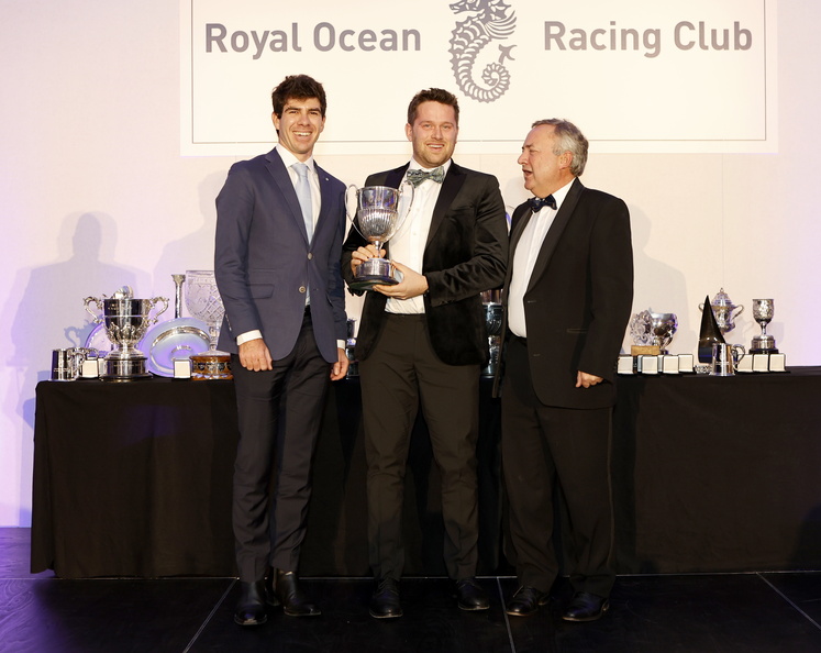  Sunrise crew collect the Dennis P Miller Memorial Trophy for British Overseas Yacht