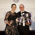 Deb Fish and Rob Craigie of Bellino, winners of the Jazz Trophy for IRC Overall, the Boyd Trophy for first Mixed Two-Handed, Serendip Trophy and Keith Ludlow for Trophy Navigator of the IRC Overall Yacht