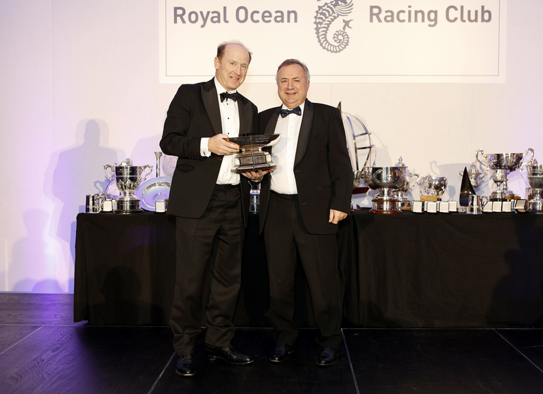 Ed Bell of Dawn Treader collect the Trenchemer Cup for first in IRC One