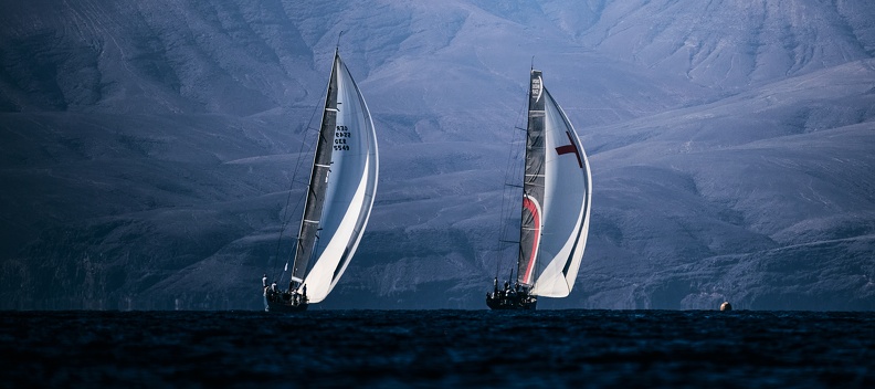 Moana, Marten 49, alongside Sisi, VO65 sailed by Oliver Kobale
