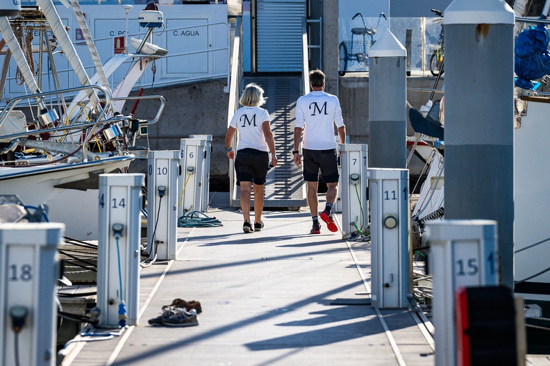 Walking the dock as crews prepare