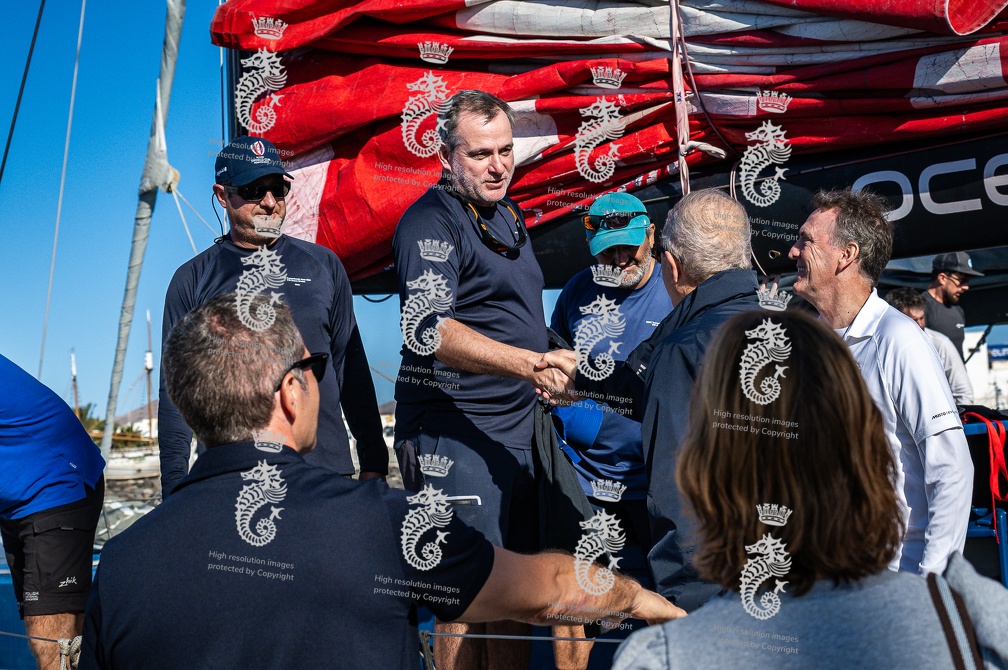 Jose Juan Calero wishes the crew of Ocean Breeze good luck 