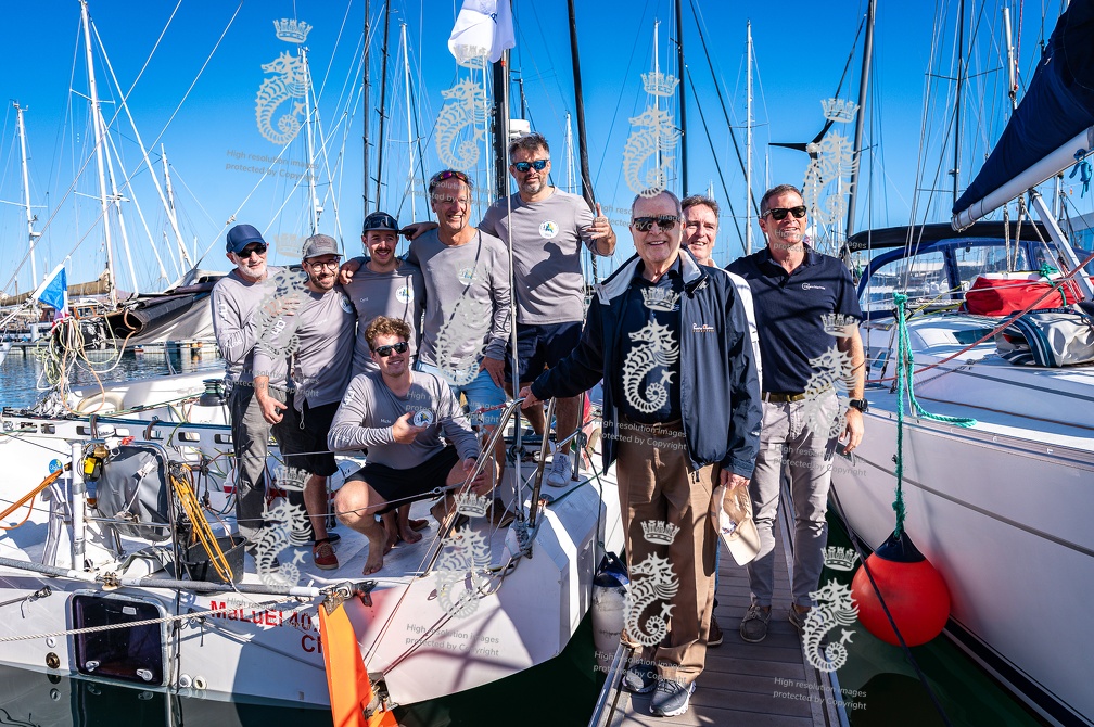 Jose Juan Calero wishes good luck to the crew of Sensation Class40 Extreme 