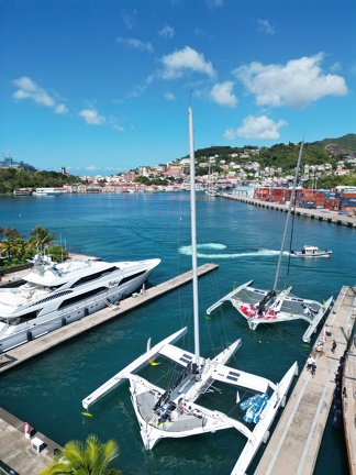 MOD70s Argo and Zoulou rest in Port Louis Marina Grenada