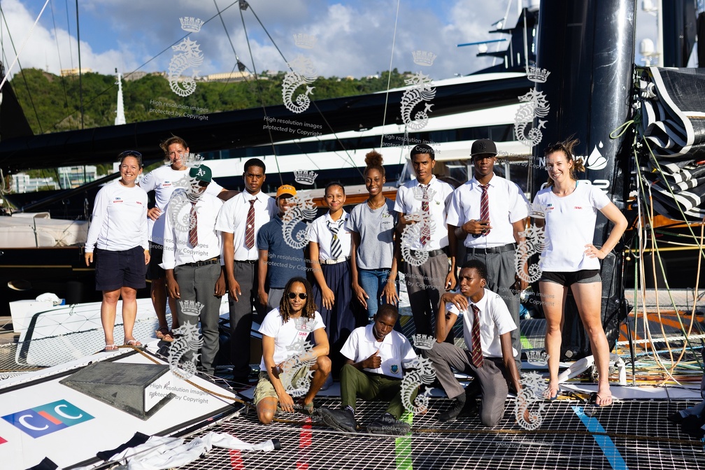 Local sailing school visits MOD70 Limosa