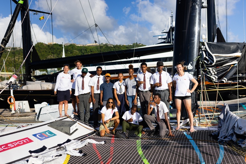 Local sailing school visits MOD70 Limosa