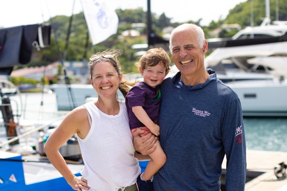 Warrior Won owner and skipper Chris Sheehan is welcomed by family