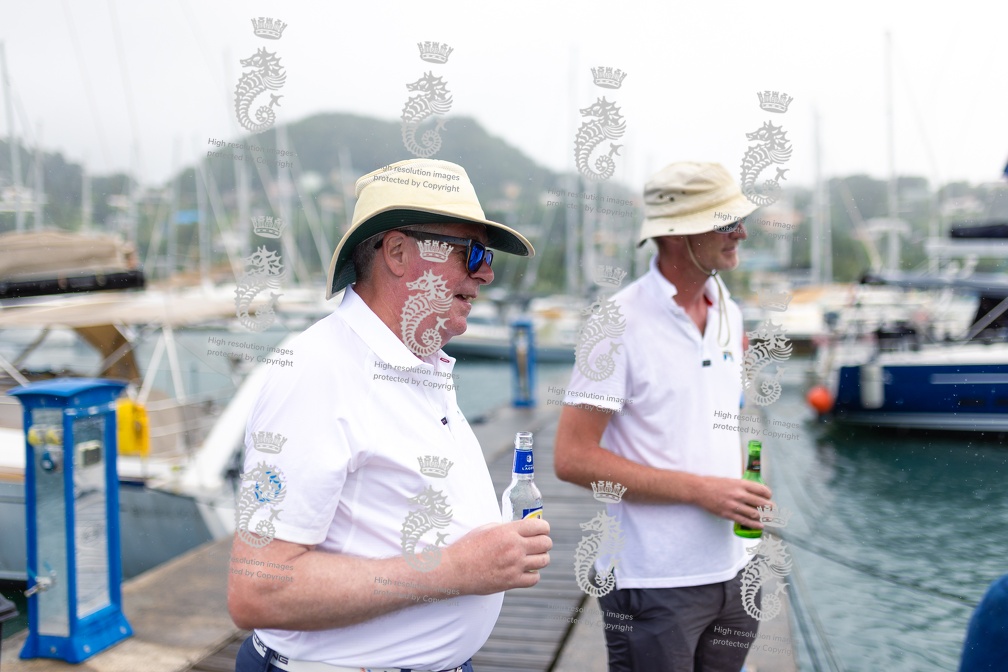 IMA Secretary General Andrew McIrvine and Stefan Kunstmann are ready to greet Ocean Breeze crew