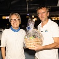 Chris Jackson of RORC presents Moana with their welcome basket
