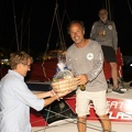 Chris Jackson presents Marc Lepesqueux with the welcome basket