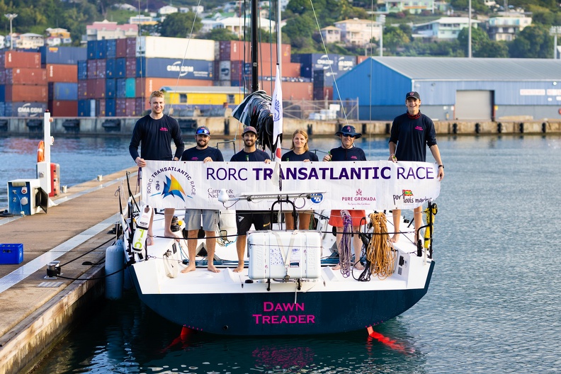 Dawn Treader crew pose for the race finish photo