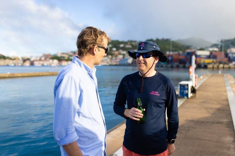Dawn Treader owner Ed Bell talks with Chris Jackson of RORC