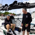 Gavin Howe and Maggie Adamson relax on board