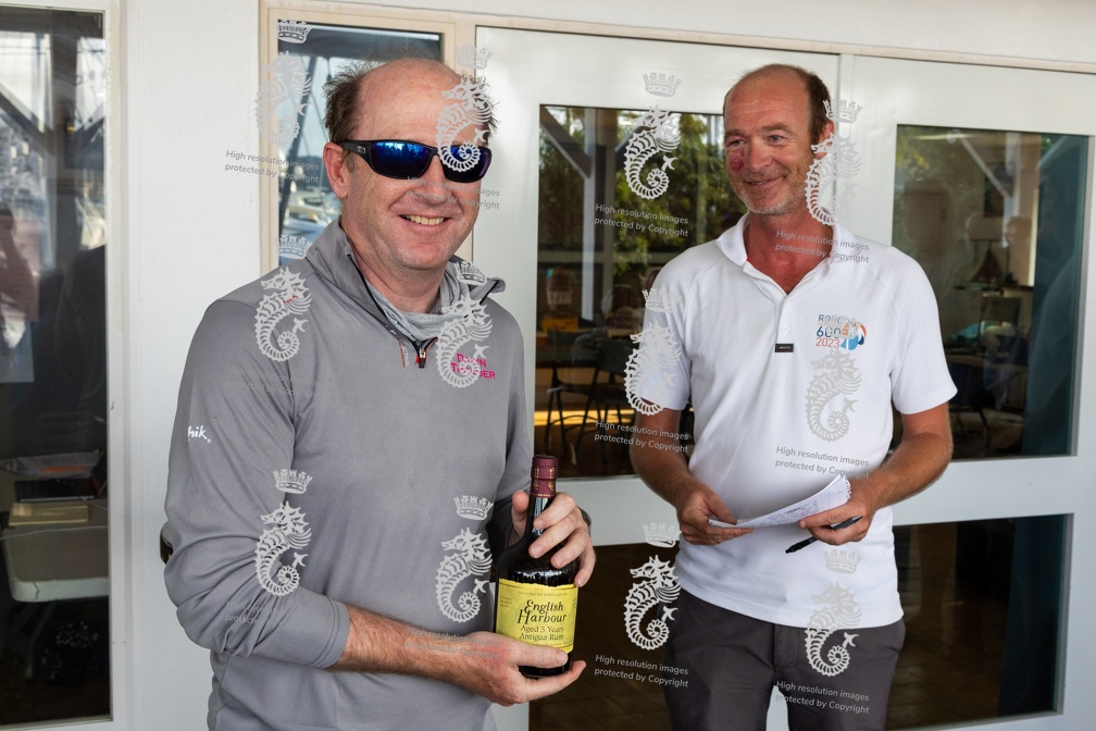 Ed Bell, owner of Dawn Treader, collects his prize for 1st and 2nd on day two