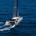 Allegra, custom catamaran owned by Adrian Keller and sailed by Paul Larsen