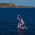 Distinctive main of Class40 Jangada 40, owned by Richard Palmer and skippered by Rupert Holmes