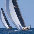 Niklas Zennstrom-owned Carkeek 52 Ran, pursued by the Askew brothers on board Botin 52 Wizard