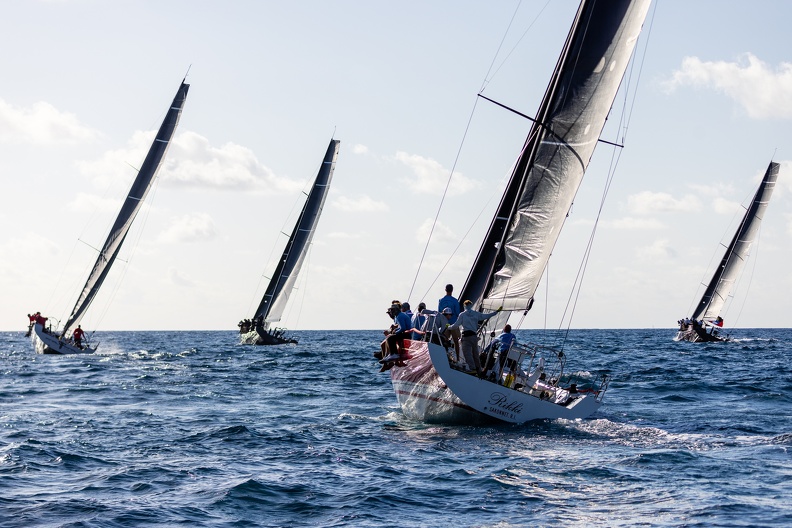 IRC One head up wind in the Caribbean sunshine