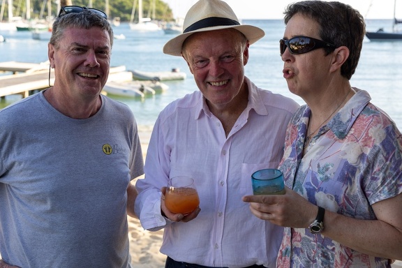 Former RORC Admiral Michael Boyd and RORC Commodore Deb Fish with guest