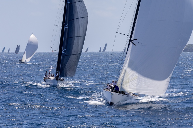 Lady First III, Mylius 60 owned by Jean Pierre Dreau leads the way