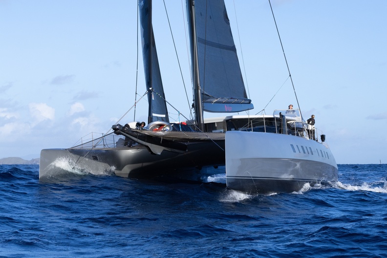Allegra, Adrian Keller-owned custom catamaran, sailed by Paul Larsen