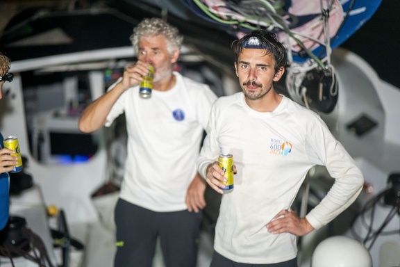 Jangada 40 crew relax with a hard earned beer