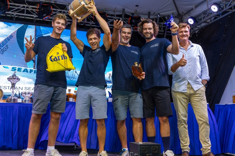 Sogestran Seafrigo, Class40 sailed by Guillaume Pirouelle with crew including Alexis Loison, win the Class40 class