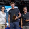 Crew of Ran collect their rum and prize for winning IRC One in the Nelsons Cup Series