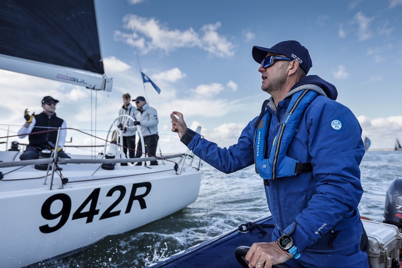 Ian Walker of North sails offering Nuggets of wisdom at the RORC Easter Challenge
